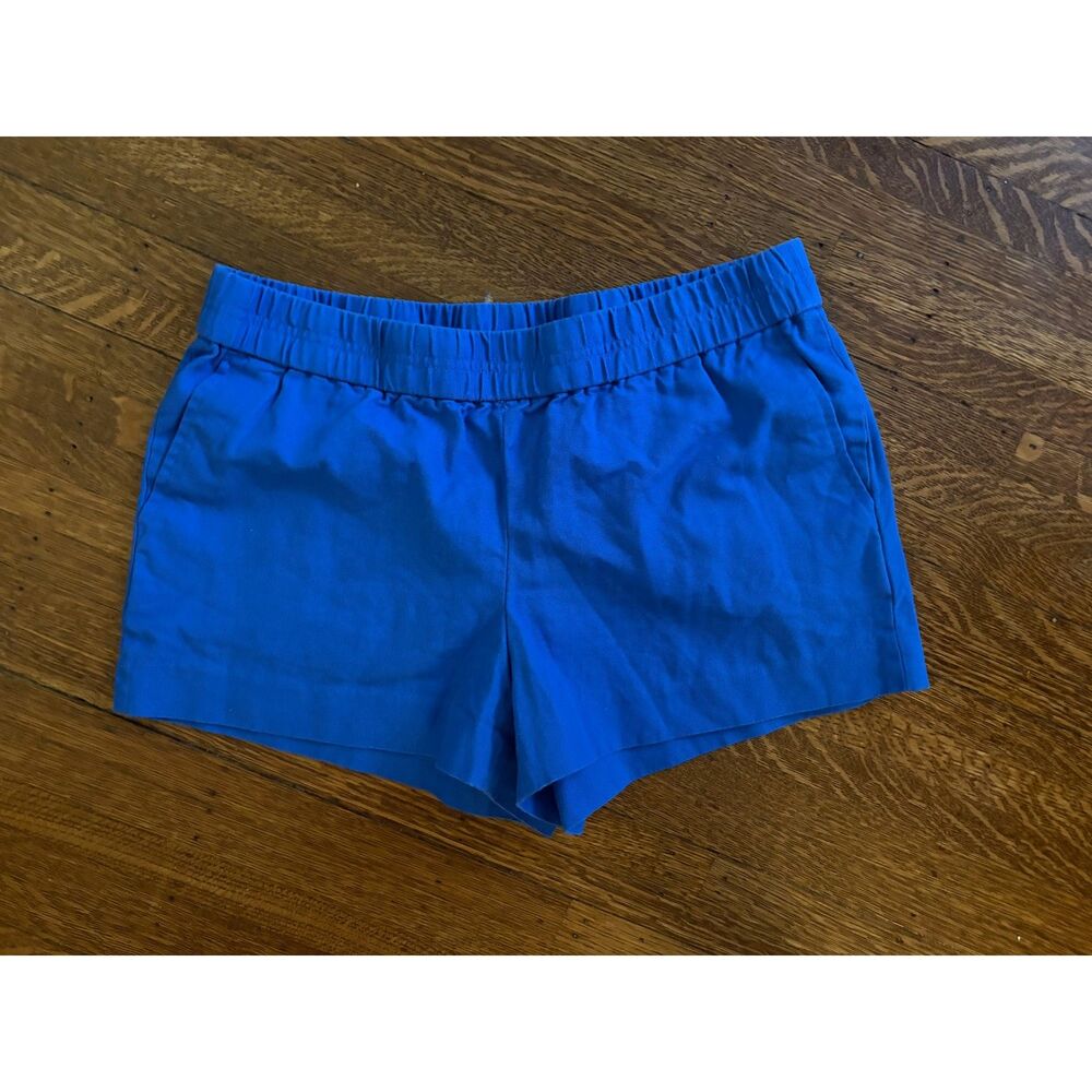 J.Crew Cobalt Blue Pull-On Shorts Elastic Waist Pockets Women’s Size 10
